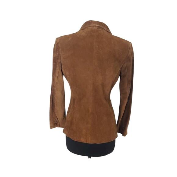 Vintage Winlit Suede Blazer Women’s Size S – Rich Brown Leather Classic - Picture 6 of 10